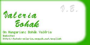 valeria bohak business card