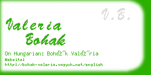 valeria bohak business card